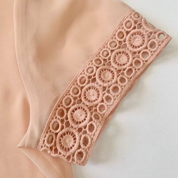 Asos Sheer Lace Button Up Short Sleeve Blouse Dollette Coquette Girly Feminine - Picture 6 of 10